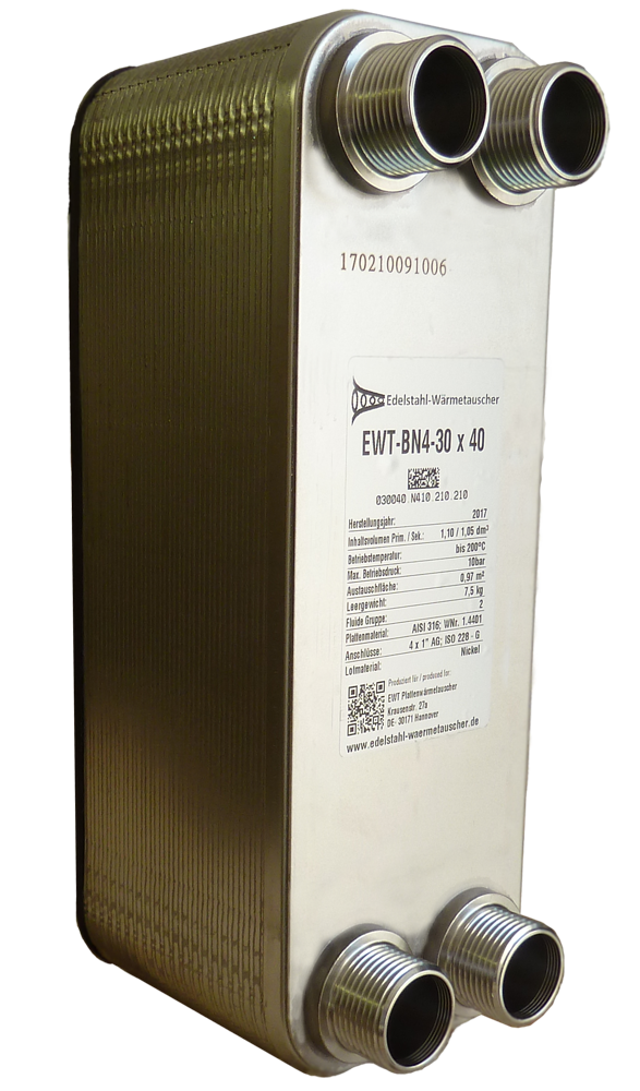  Plattenwärmetauscher EWT-BN4-30